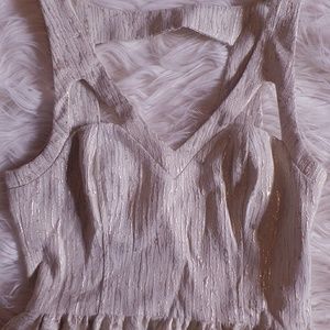 Keepsake Ivory & Shimmery Gold Minidress